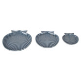 Papaya &amp; Patina 3 Piece Holly Shell Ceramic Side Plate Set