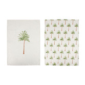 Papaya &amp; Patina 2 Piece St. Bart&#039;s Palm Tree Cotton Teatowel Set