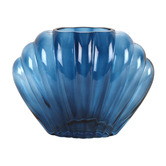 Papaya &amp; Patina Blue Billie Shell Glass Vase
