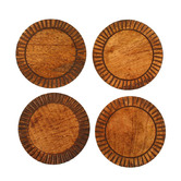 Papaya &amp; Patina 4 Piece Natural Ives Mango Wood Coaster Set