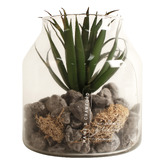 Papaya &amp; Patina 15cm Faux Succulent Terrarium Plant
