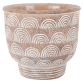 Papaya &amp; Patina 18cm Terracotta Blaine Arc Cement Planter