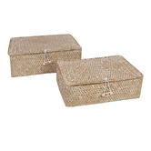 Papaya &amp; Patina 2 Piece Leia Jute Basket with Lid Set