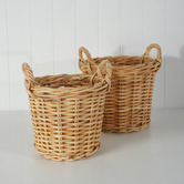 Papaya &amp; Patina 2 Piece Cheche Rattan Kubu Basket Set