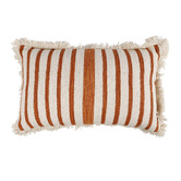 Papaya &amp; Patina Cora Stripe Rectangular Cotton Cushion