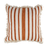 Papaya &amp; Patina Cora Stripe Square Cotton Cushion