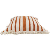 Papaya &amp; Patina Cora Stripe Square Cotton Cushion