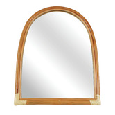Papaya &amp; Patina Natural Ines Rattan Arched Wall Mirror