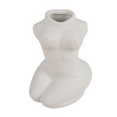 Papaya &amp; Patina White Neisha Nude Female Ceramic Vase