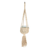 Papaya &amp; Patina Flow Jute &amp; Glass Hanging Planter