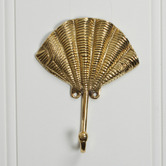 Papaya &amp; Patina Belize Shell Brass Wall Hook