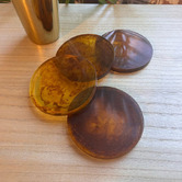 Papaya &amp; Patina Tobacco Atlas Resin Coasters