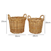 Papaya &amp; Patina 2 Piece Cheche Rattan Kubu Basket Set