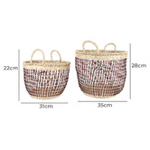 Papaya &amp; Patina 2 Piece Blake Seagrass Bulb Basket Set