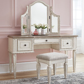 Anita Design Living White Lorena Dressing Table &amp; Stool Set