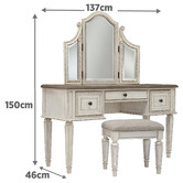 Anita Design Living White Lorena Dressing Table &amp; Stool Set
