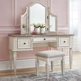 Anita Design Living White Lorena Dressing Table &amp; Stool Set