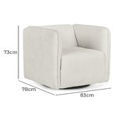 Anita Design Living Amber Boucle Swivel Accent Chair