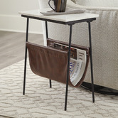 Anita Design Living Mason Marble Side Table with Magazine Rack