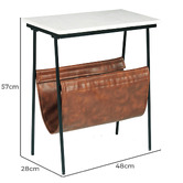 Anita Design Living Mason Marble Side Table with Magazine Rack