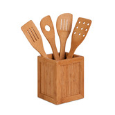 Olola Living 5 Piece Bamboo Utensils &amp; Kitchen Caddy Set