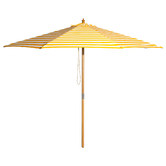 Skyward Outdoor Living 3m Yellow &amp; White Striped Sunny Marbella Market Umbrella