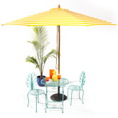 Skyward Outdoor Living 3m Yellow &amp; White Striped Sunny Marbella Market Umbrella
