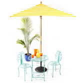 Skyward Outdoor Living 2m Yellow &amp; White Striped Sunny Marbella Market Umbrella