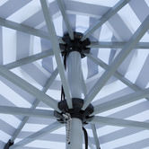Skyward Outdoor Living 2m Black &amp; White Striped Mont Blanc Market Umbrella