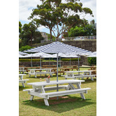 Skyward Outdoor Living 2m Navy &amp; White Striped Santorini Market Umbrella