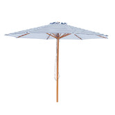 Billy Fresh 3m Navy Stripe Timber-look Market Umbrella