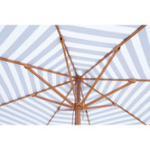 Billy Fresh 3m Navy Stripe Timber-look Market Umbrella