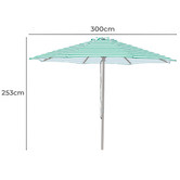 Skyward Outdoor Living 3m Green &amp; White Ferngully Aluminium Umbrella