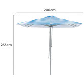 Skyward Outdoor Living 2m Blue &amp; White Horizon Aluminium Umbrella