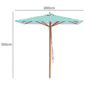 Skyward Outdoor Living 2m Green &amp; White Daintree Wood Umbrella
