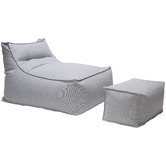 Skyward Outdoor Living 2 Piece Grey Panza Outdoor Bean Bag Lounge Cover Set