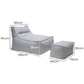 Skyward Outdoor Living 2 Piece Grey Panza Outdoor Bean Bag Lounge Cover Set