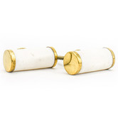 Do.Up White Marble &amp; Brass Cylinder Pull