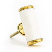 Do.Up White Marble &amp; Brass Cylinder Pull