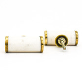 Do.Up White Marble &amp; Brass Cylinder Pull