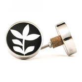 Do.Up Silver Monochrome Leaf Knob