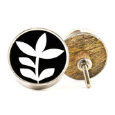 Do.Up Silver Monochrome Leaf Knob