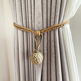 Do.Up Natural &amp; Black Jute Ball Curtain Tieback