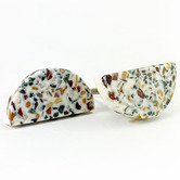 Do.Up Green &amp; Nougat Half Moon Terrazzo Knob