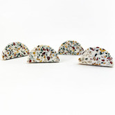 Do.Up Green &amp; Nougat Half Moon Terrazzo Knob