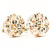 Do.Up Green &amp; Nougat Round Terrazzo Knob