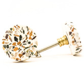 Do.Up Green &amp; Nougat Round Terrazzo Knob