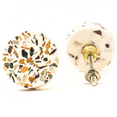 Do.Up Green &amp; Nougat Round Terrazzo Knob