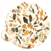 Do.Up Green &amp; Nougat Round Terrazzo Knob