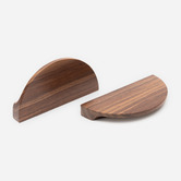 Do.Up Loch Walnut Wood Half Moon Cabinet Handle